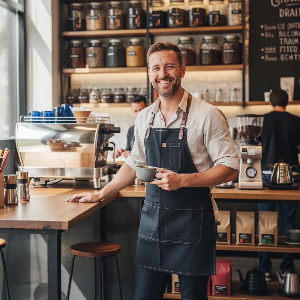 An assortment of coffee brewing equipment, including a French press and pour-over.